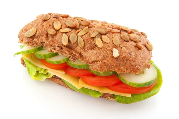 Brown wholemeal bread roll — Stock Photo, Image