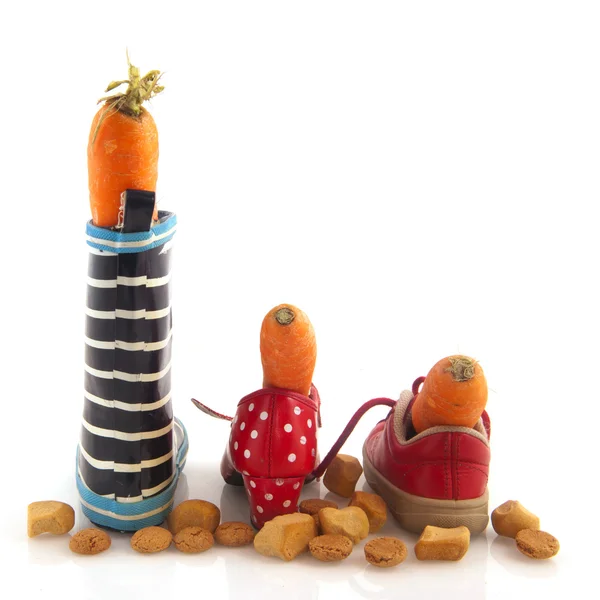 Sinterklaas carrots and shoes — Stock Photo, Image