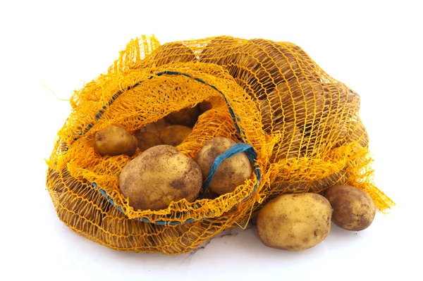 Bag potatoes Stock Photo