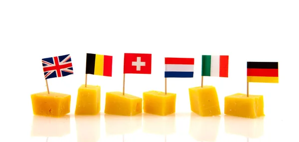 stock image European cheese cubes