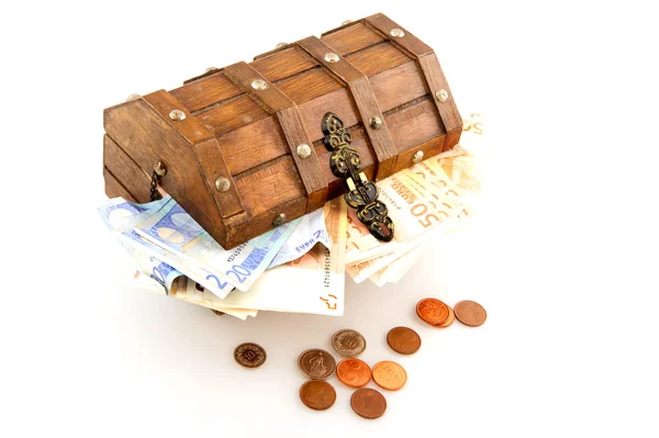 Money box with Euros — Stock Photo, Image