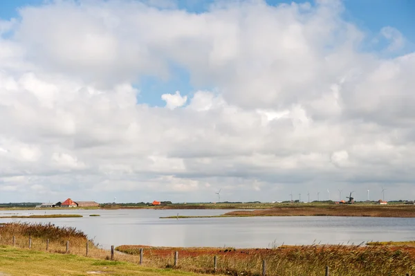 堤防の後ろのオランダの風景 — ストック写真