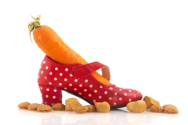 Scarpa con carota — Foto Stock