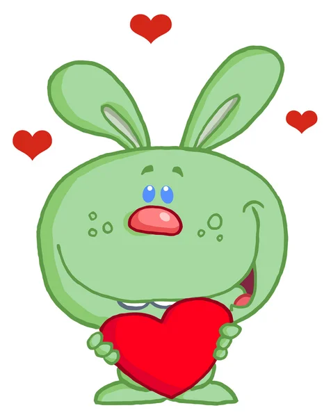 Romantic Green Rabbit — Stock Photo, Image