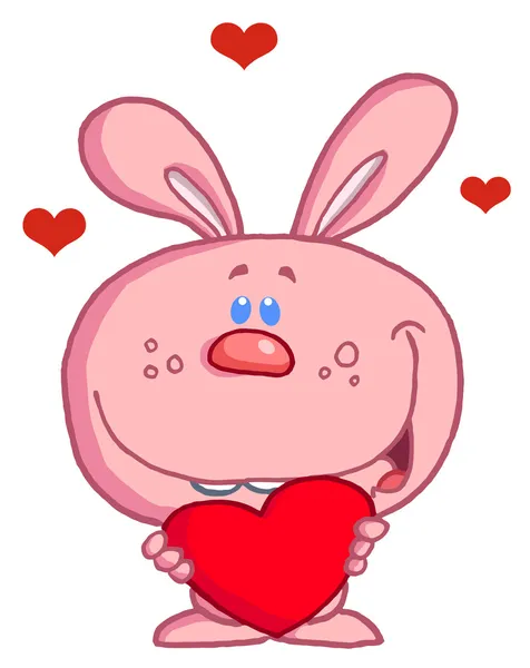 Romantic Pink Rabbit — Stock Photo, Image