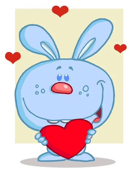Happy Romantic Blue Rabbit — Stock Photo, Image