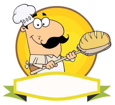 Cartoon Logo Mascot-Bread Baker Man clipart