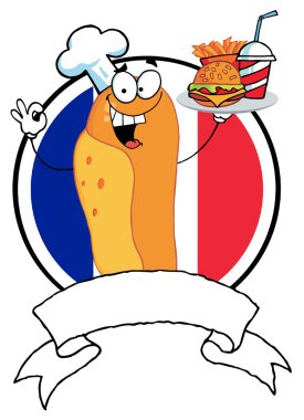 Hot Dog Chef Serving Fast Food clipart