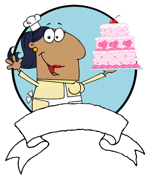 Логотип Mascot- African American Cake — стоковое фото