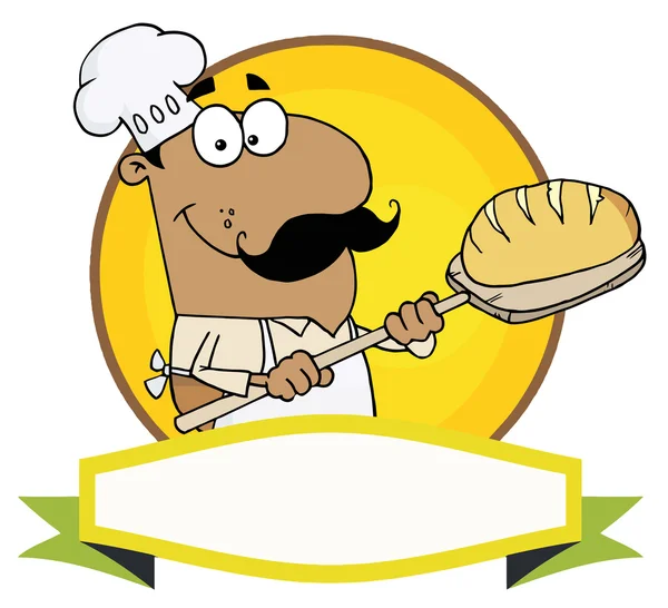 Logo Mascot-Hispanic Bread Baker Man — Stock Photo, Image