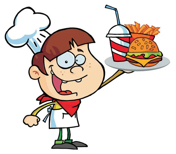 Καυκάσιος burger αγόρι — Φωτογραφία Αρχείου