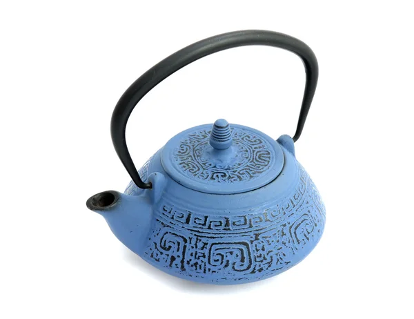 Blue iron teapot — Zdjęcie stockowe
