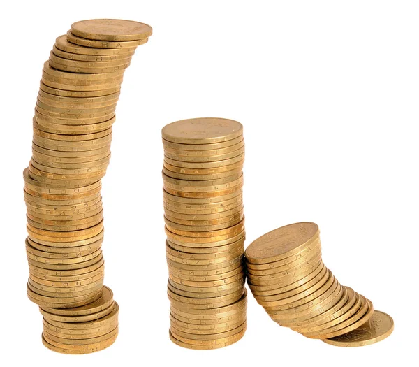 Three coins pillars — Stock Photo, Image