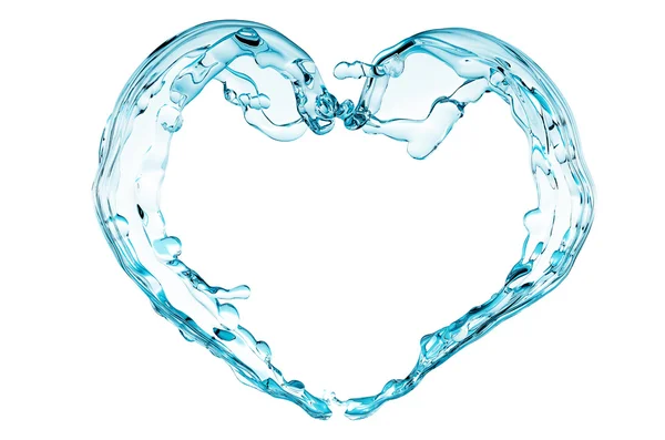 Herz aus blauem Wasser Stockbild