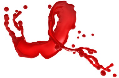 Red splash on white background clipart