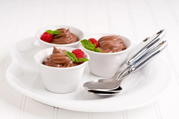 Chocolate Pudding Cups — Stock Photo, Image