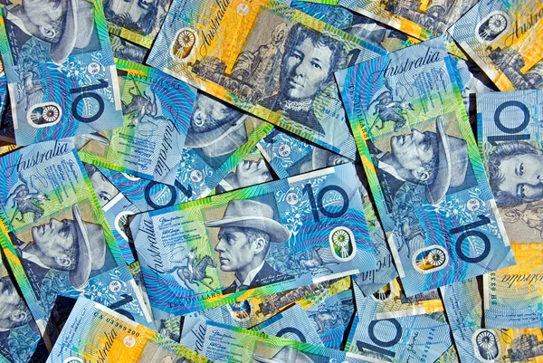 Billetes de diez dólares australianos — Foto de Stock
