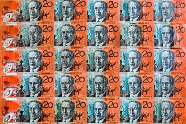 Notas de vinte dólares australianos — Fotografia de Stock