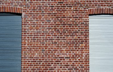 Blue, red and white brick wall clipart