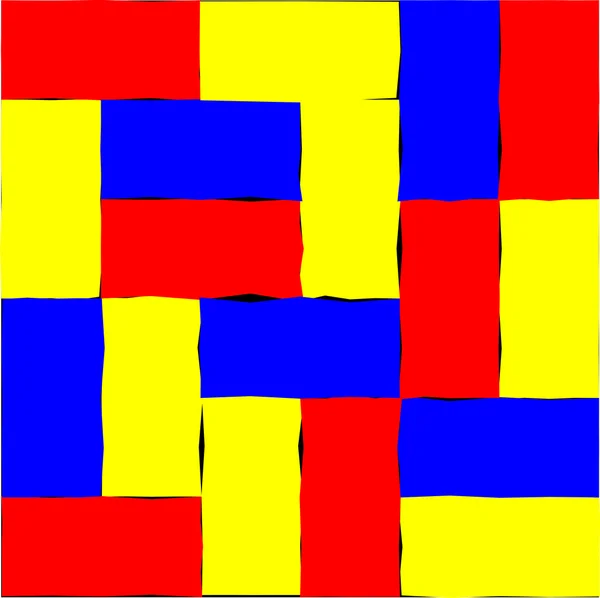 Rood, geel en blauw rechthoeken — Stockvector