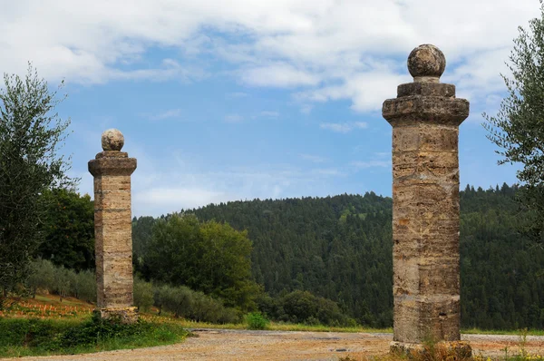 Pilastri antichi nel Chianti — Foto Stock