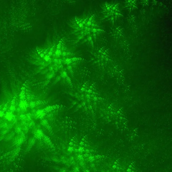 Green starry fractal image — Stock Photo, Image