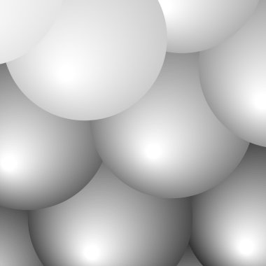 Balloons is shades of white and gray, vector clipart