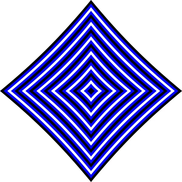 Mavi, siyah ve beyaz çizgili elmas desen, vektör — Stok Vektör