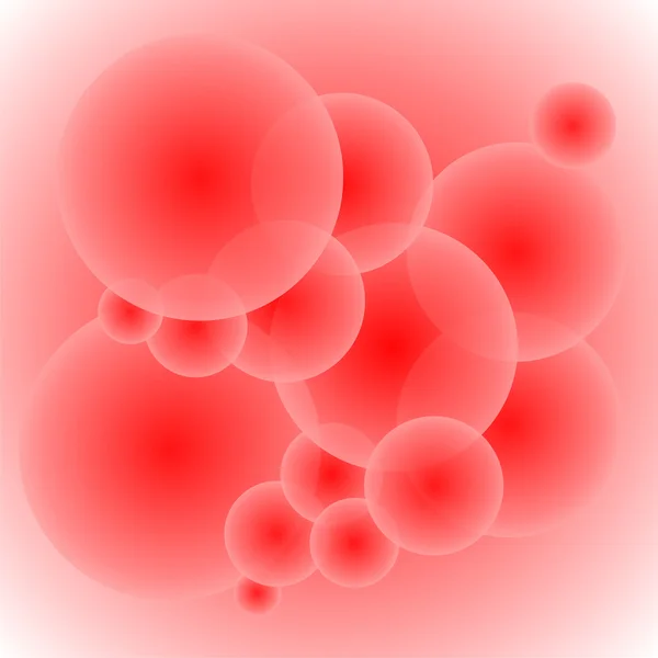 Röda och vita genomskinliga cirklar, vektorbild — Stock vektor