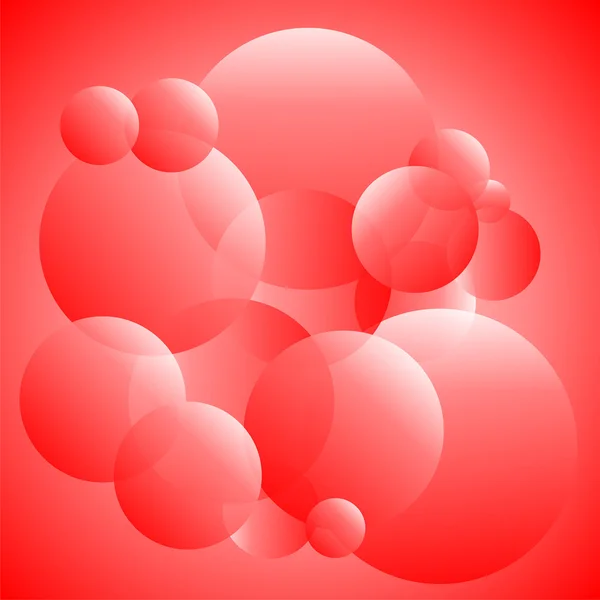 Röda och vita genomskinliga cirklar, vektorbild — Stock vektor