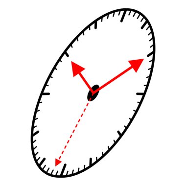 Ellips shaped clock clipart