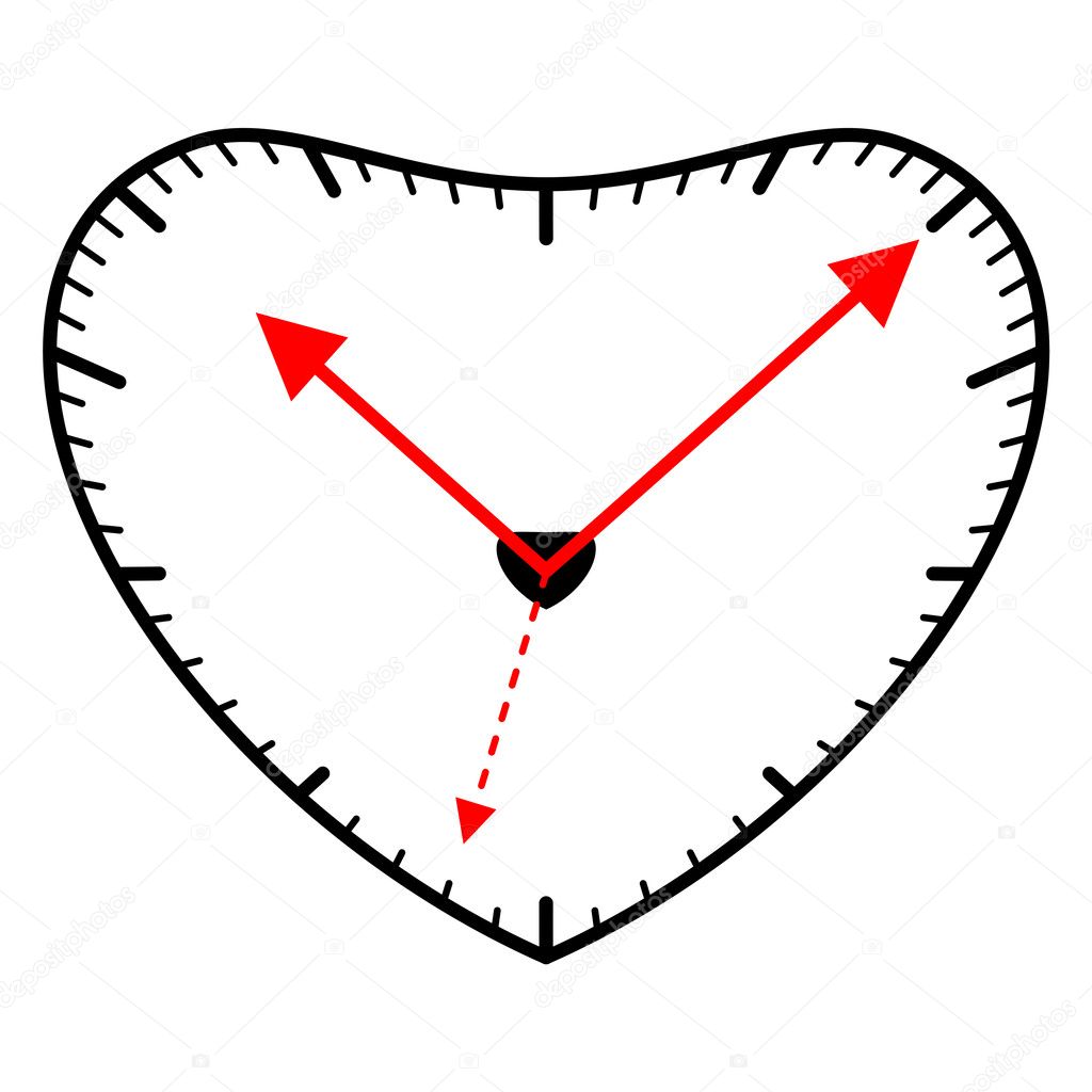 Heart shaped clock — Stock Vector © annavee #3359994