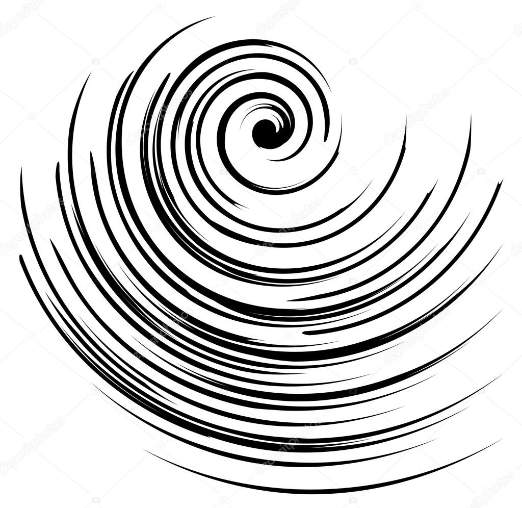 Black and white spiral vector