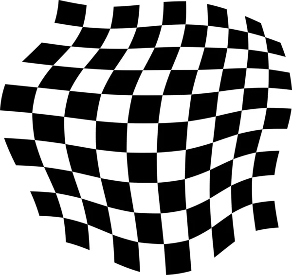 Zwarte en witte tegels, vervormd — Stockvector