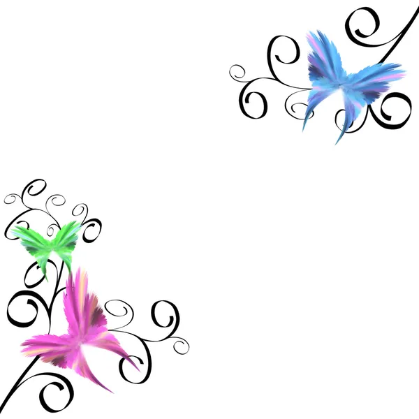 Butterflies and Swirls — Stock Photo, Image