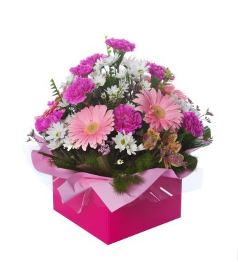 Pink Boxed Flower Arangement clipart