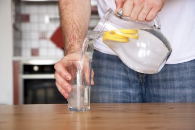 Man pouring out a water clipart