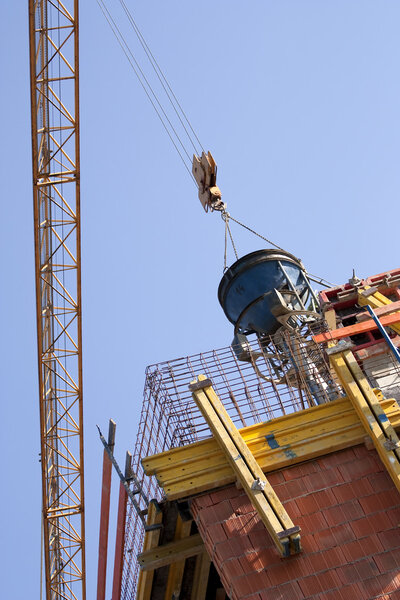 Construction site - concrete works high in the skies