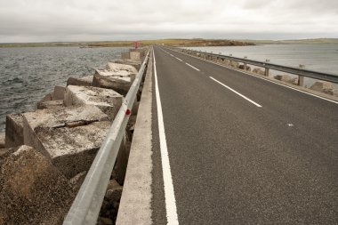 Breakwater blocks at Churchill barriers, Orkneys clipart