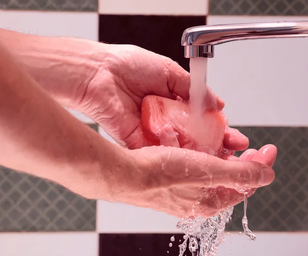 Hands with soap. — Stock Photo, Image