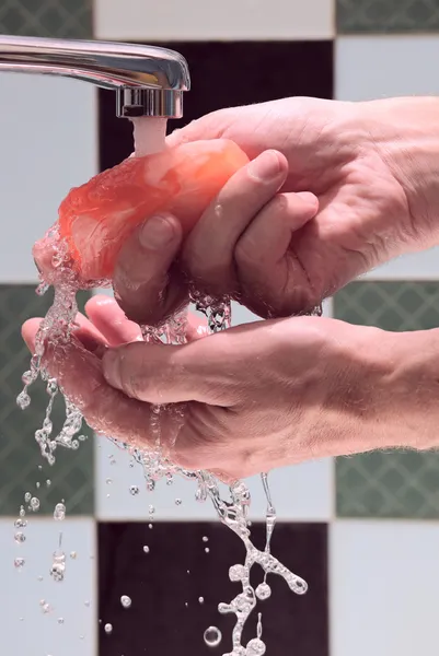 Hands with soap. — Stock Photo, Image