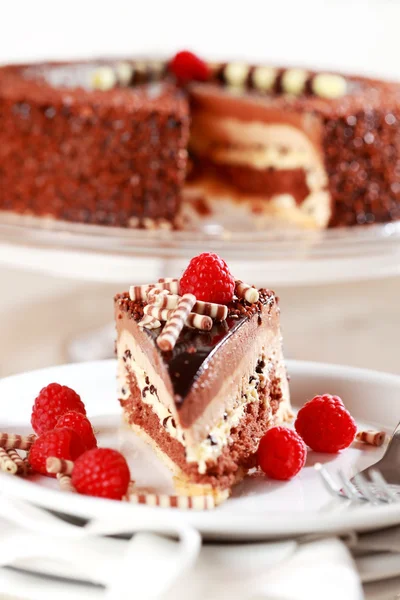 Вкусный шоколадный торт — стоковое фото