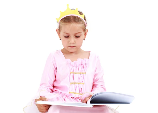 Pequena princesa leitura — Fotografia de Stock