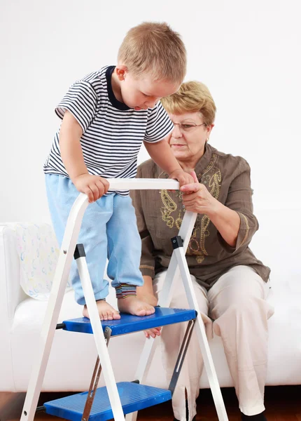 Playing with granny — Stock Photo, Image