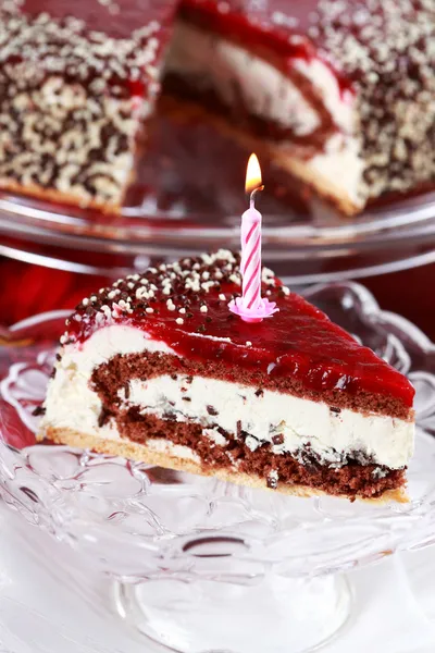 Stracciatella birthday cake — Stock Photo, Image