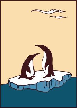 There are penguins at-sea clipart