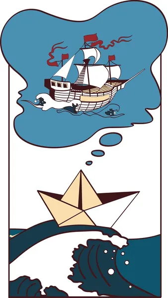 El barco sueña — Archivo Imágenes Vectoriales