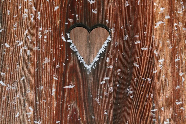 Wood Background with snowflakes — Stock Photo, Image