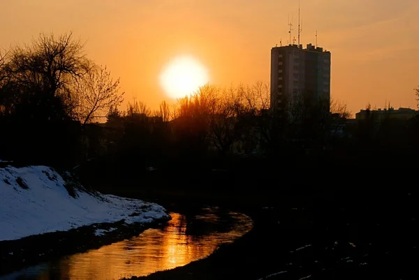 Floden sunset — Stockfoto