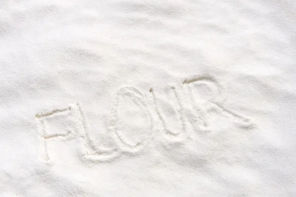 Word flour - handwritten — Stock Photo, Image
